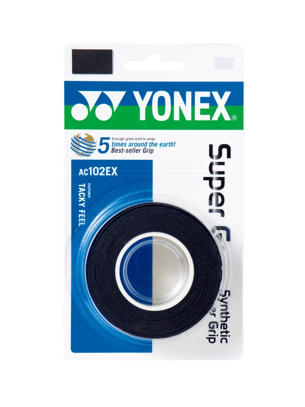Yonex grip Super Grap 3 pack - črna barva