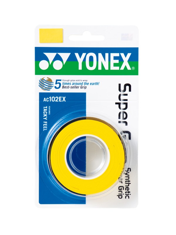 Yonex grip Super Grap 3 pack - rumena barva