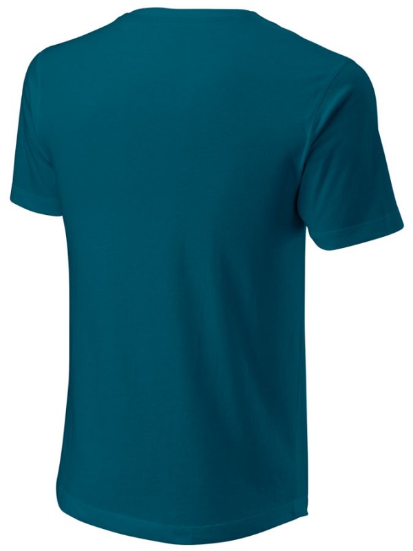 Moška majica WILSON Script Eco cotton tee Slim fit Blue
