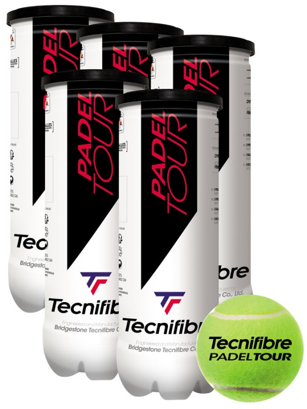 5 x Padel žoge Tecnifibre Tour