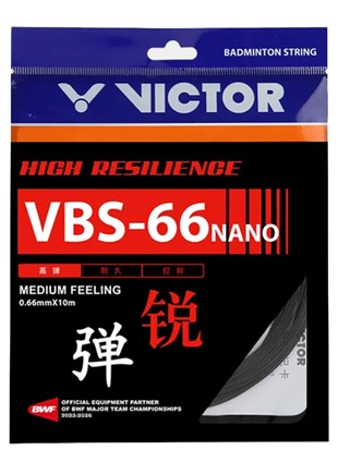 Badminton struna VICTOR VBS-66 nano Black - set 10m