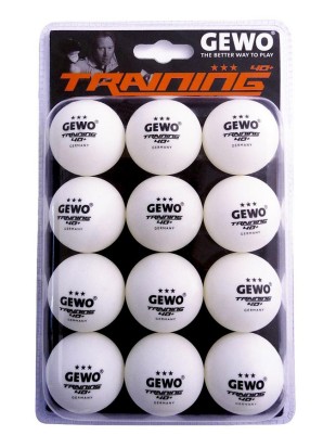 Žogice za namizni tenis trening GEWO *** 40+ (12 žogic)