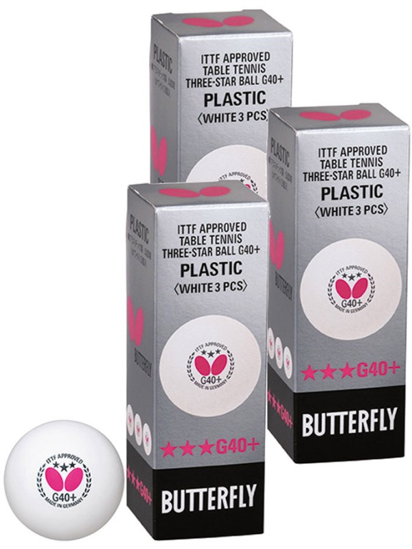 Plastične žogice Butterfly *** G40+ - 3pack (9 žogic)