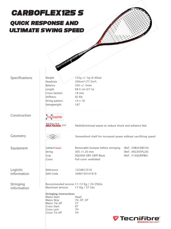 Squash lopar Tecnifibre Carboflex 125S