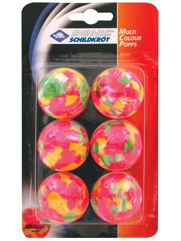 Žogice za namizni tenis Donic-Schildkrot Multi Color Popps