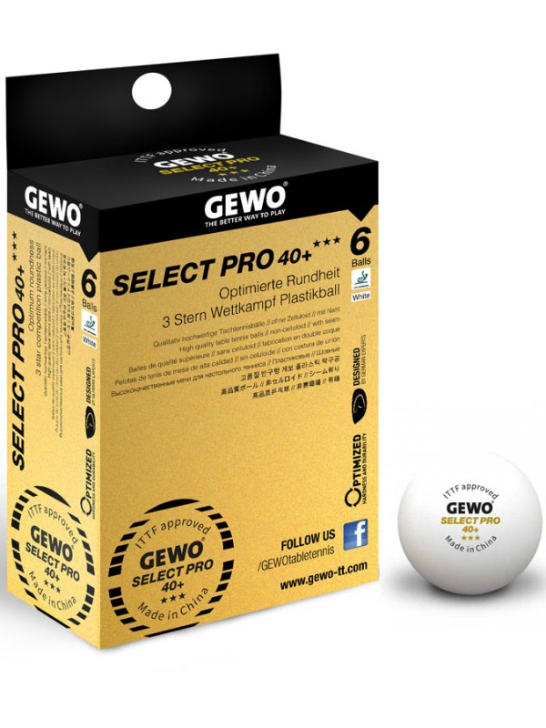 Plastične žogice GEWO Select Pro 40+ *** - 6 žogic