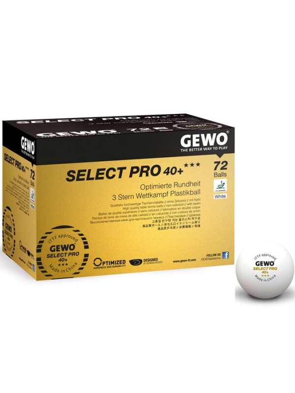 Plastične žogice GEWO Select Pro 40+ *** - 72 žogic