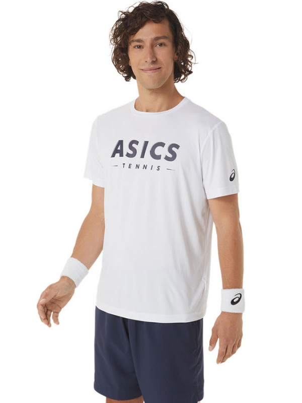 Asics moška majica Court Graphic tee white