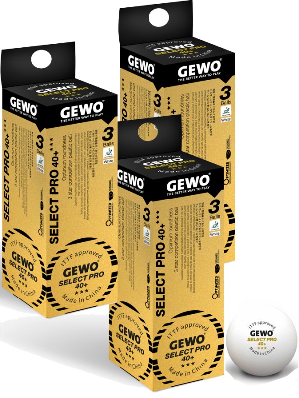 Plastične žogice GEWO Select Pro 40+ *** - 3pack (9 žogic)
