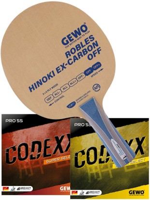 Kompletni lopar GEWO Robles Hinoki Ex-Carbon OFF + Codexx SS