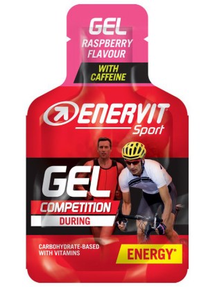 ENERVIT Sport GEL COMPETITION malina s kofeinom, 25 ml