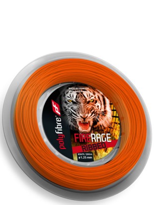 Tenis struna Polyfibre Fire Rage Ribbed - kolut 200m