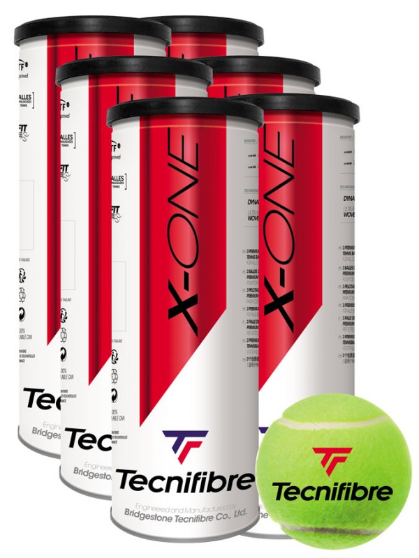 6 x Tenis žogice Tecnifibre X-One 3 (18 žogic)